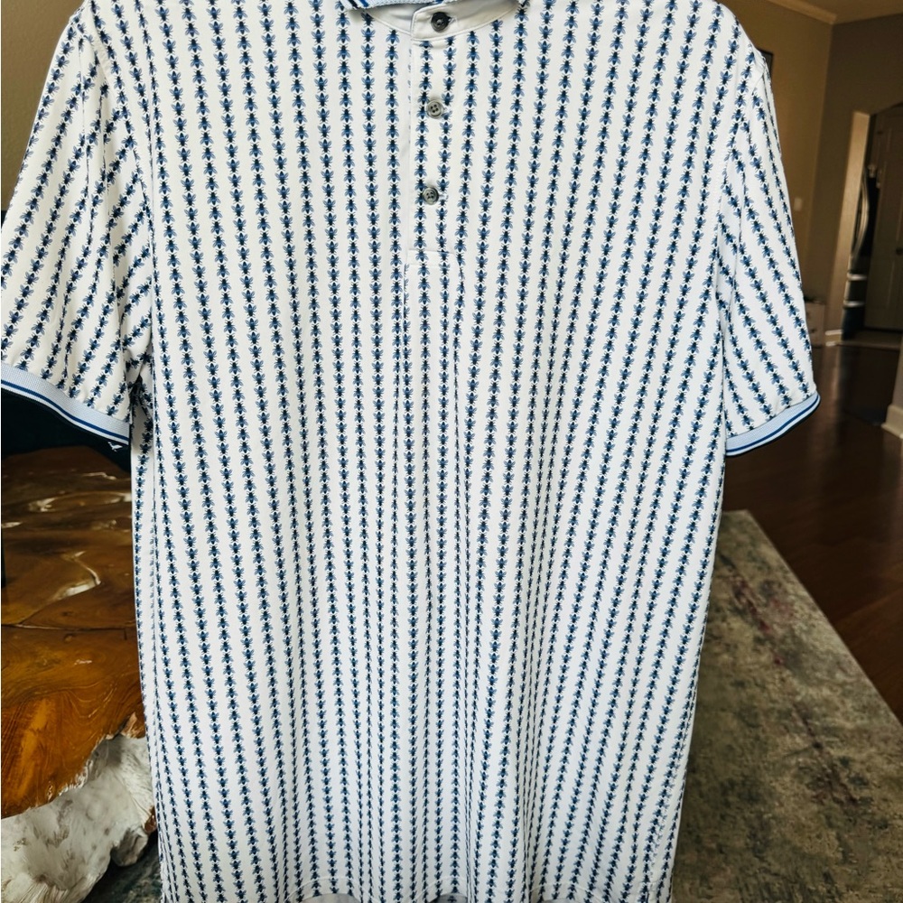 Greyson Blue and White Patterned Men's Shirt